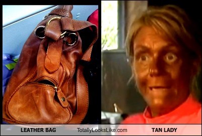Leather Bag Totally Looks Like Tan Lady (Patricia Krentcil)