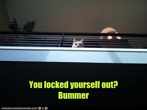 You locked yourself out? Bummer