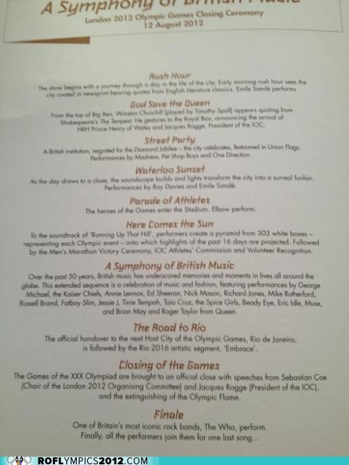 Full Closing Ceremonies Program