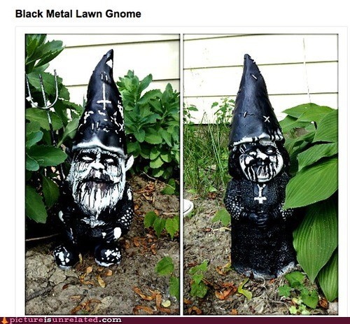 Black Metal Lawn Gnome