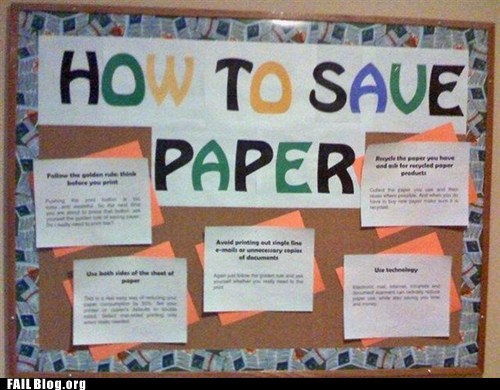 Saving Paper FAIL