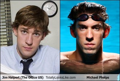 John Krasinski (Jim Halpert, The Office US) Totally Looks Like Michael Phelps