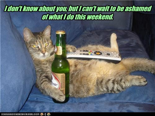 I don't know about you, but I can't wait to be ashamed of what I do this weekend.