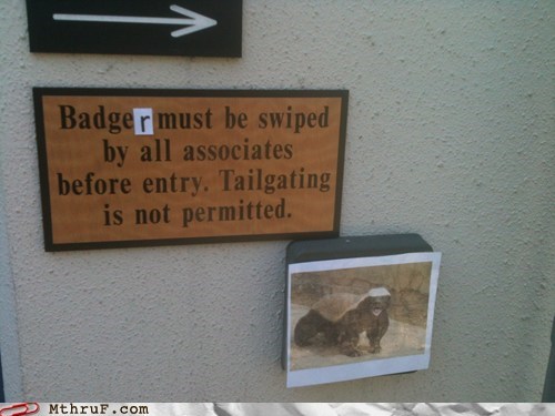 Honey Badger Don't Care if You Swipe Your Badge or Not