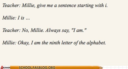 School of Fail: You Can't Be a Letter!