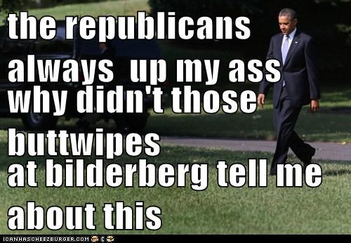 the republicans always  up my ass why didn't those buttwipes at bilderberg tell me about this