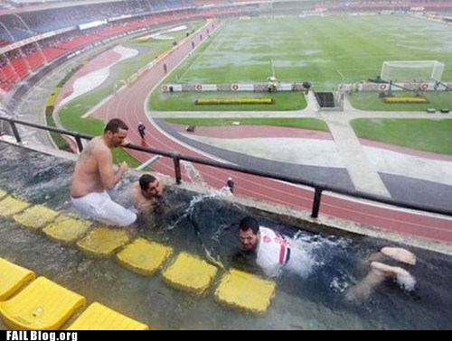 Swimming at the Stadium FAIL