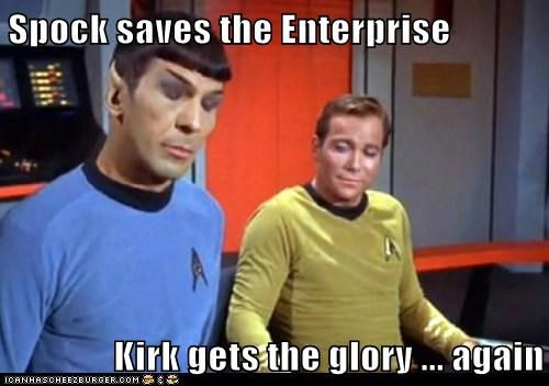 Spock saves the Enterprise  Kirk gets the glory ... again