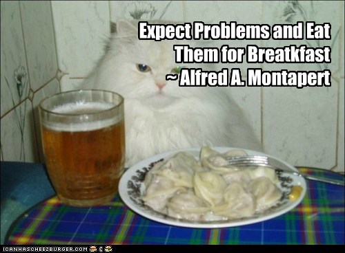 Expect Problems and Eat Them for Breatkfast ~ Alfred A. Montapert