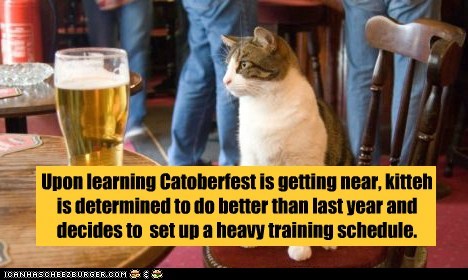 Lolcats: Upon learning Catoberfest is getting near