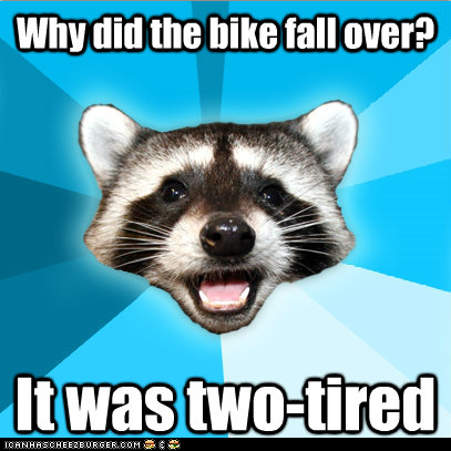Lame Pun Coon: Bikes With Training Wheels Have the Energy to Go All Night