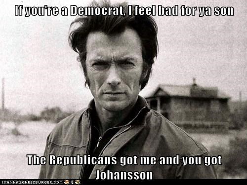 If you're a Democrat, I feel bad for ya son  The Republicans got me and you got Johansson