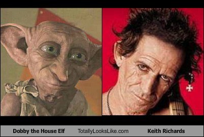 Totally Looks Like: Dobby the House Elf (Harry Potter) Totally Looks Like Keith Richards (Rolling Stones)