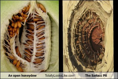 An Open Honeydew Totally Looks Like The Sarlacc Pit