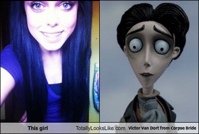 This girl  Totally Looks Like Victor Van Dort from Corpse Bride
