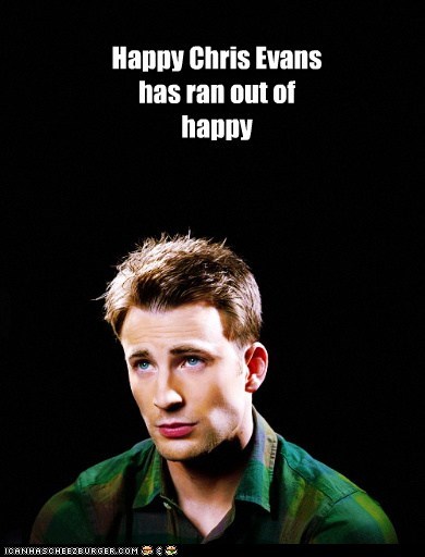 Happy Chris Evans has ran out of happy