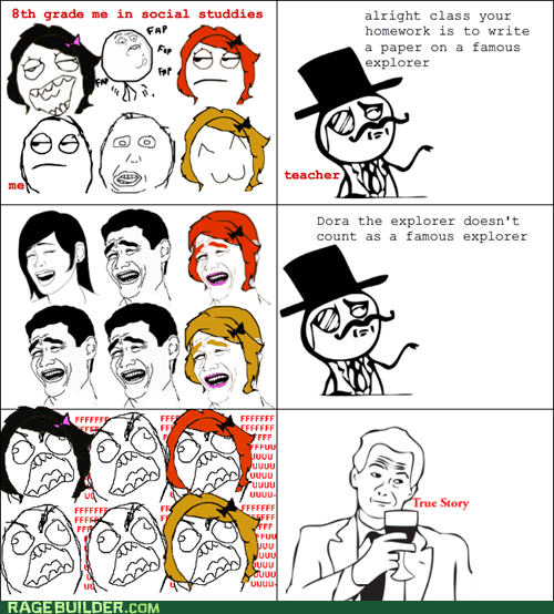 Rage Comics: No Homework Today