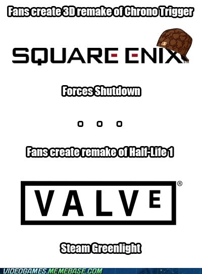 Scumbag Square Enix and Good Guy Valve
