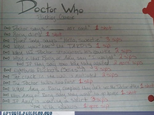 After 12: The Doctor Who Drinking Game!