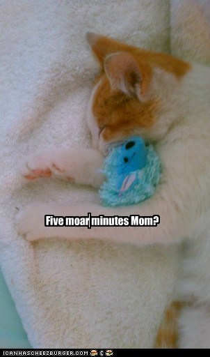 Awww, five more minutes Mom?