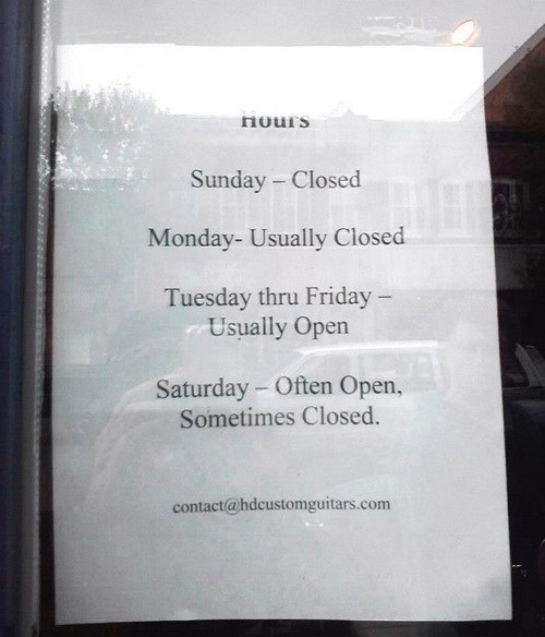 Open Whenever We Damn Well Please