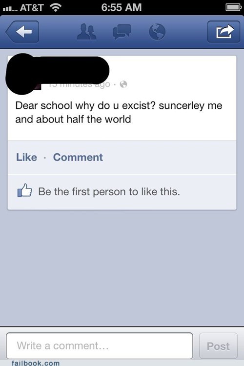 Failbook: Why Does School Exist? I Present Exhibit A...