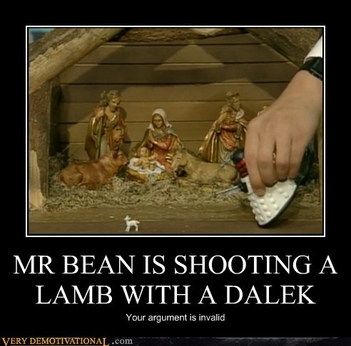MR BEAN IS SHOOTING A LAMB WITH A DALEK