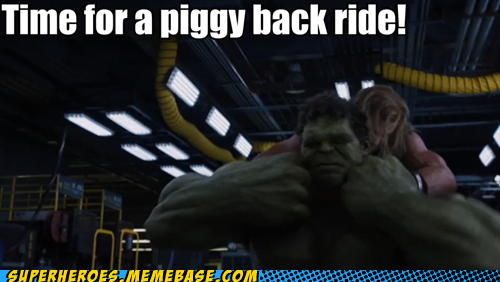 Thor Loves the Piggy Back Rides