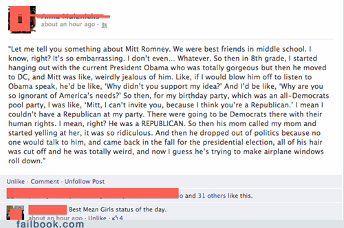 Failbook: Mean Girls: Election 2012 Edition 