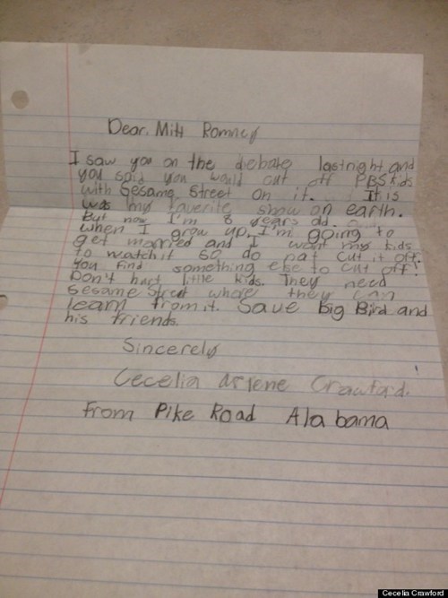 An 8-Year-Old's Letter to Mitt Romney