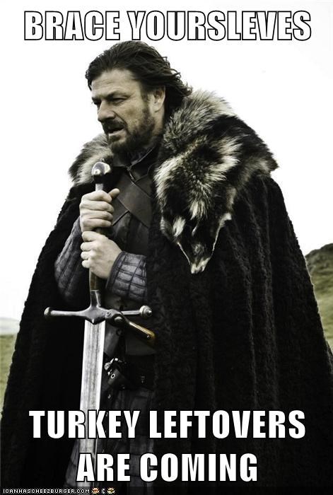 BRACE YOURSLEVES  TURKEY LEFTOVERS ARE COMING