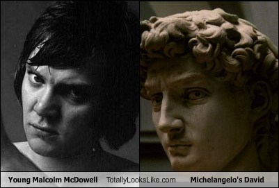 Young Malcolm McDowell Totally Looks Like Michelangelo's David