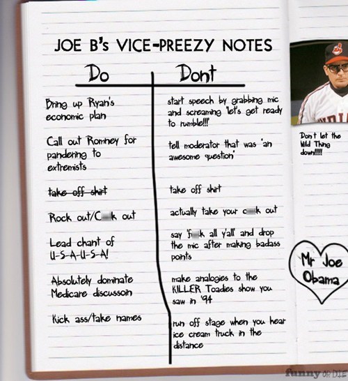 Joe Biden's Debate Notes