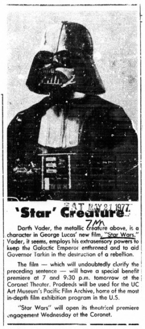Pre-'Star Wars' Newspaper Article of the Day