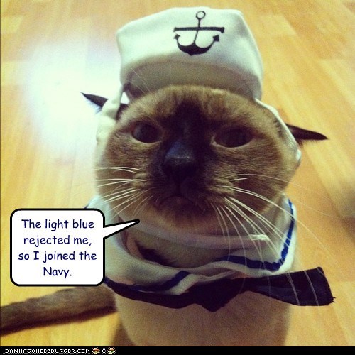 The light blue rejected me, so I joined the Navy.