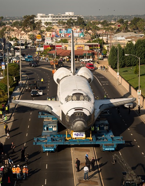 The Shuttle Endeavor Takes a Trip to LA