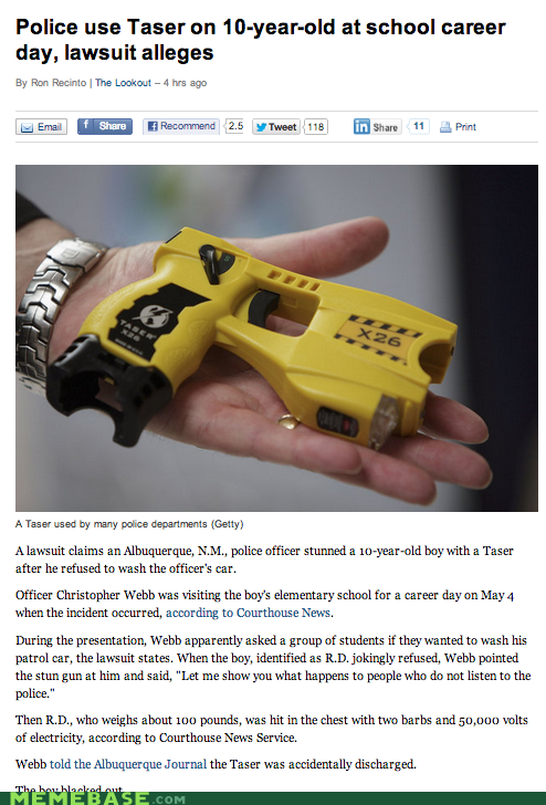 That Awkward Moment When You Tazer a 10-Year-Old Kid...