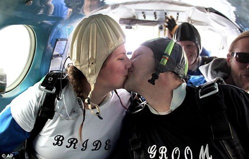 High Flying Bride and Groom