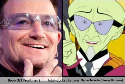 Bono (U2 Frontman) Totally Looks Like Myron Reducto (Harvey Birdman)