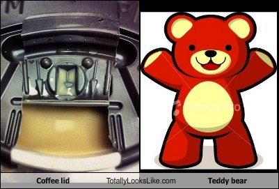 Coffee Lid Totally Looks Like Teddy Bear