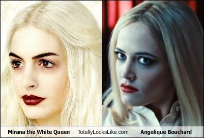 Anne Hathaway as Mirana the White Queen Totally Looks Like Eva Green as Angelique Bouchard