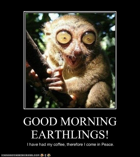 GOOD MORNING EARTHLINGS!
