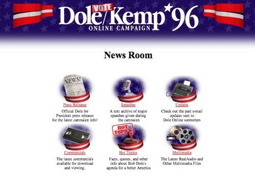 Bob Dole's Campaign Website from 1996 Still Exists