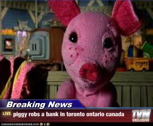 Breaking News - piggy robs a bank in toronto ontario canada