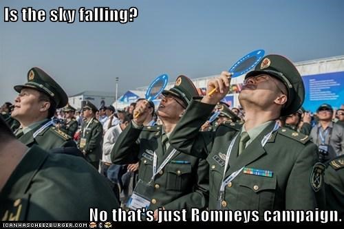 Is the sky falling?  No that's just Romneys campaign.