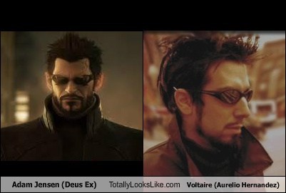 Adam Jensen (Deus Ex) Totally Looks Like Voltaire (Aurelio Hernandez)