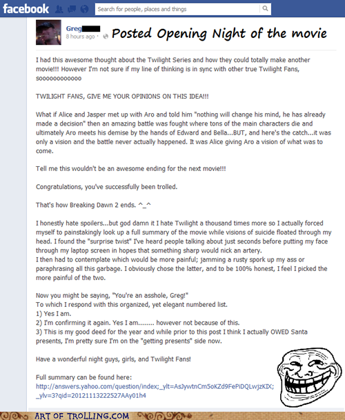 Trolling the Twilight Crowd!!!