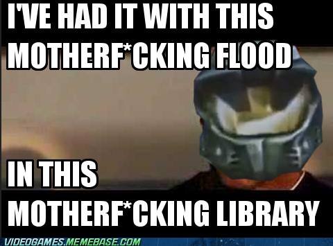 Flood in a library