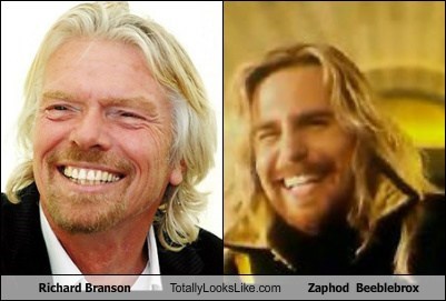 Sir Richard Branson Totally Looks Like Sam Rockwell (Zaphod Beeblebrox)