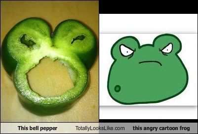 This Bell Pepper Totally Looks Like This Angry Cartoon Frog